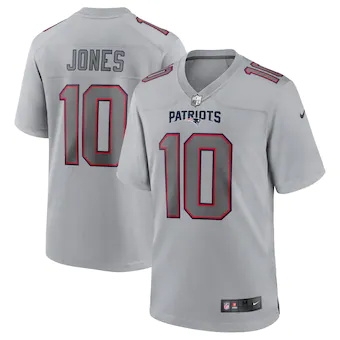 mens nike mac jones gray new england patriots atmosphere fa